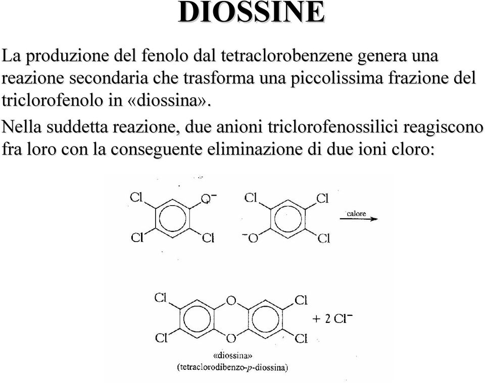 triclorofenolo in «diossina».