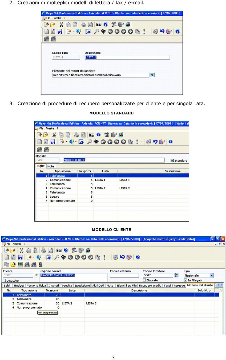 Creazione di procedure di recupero