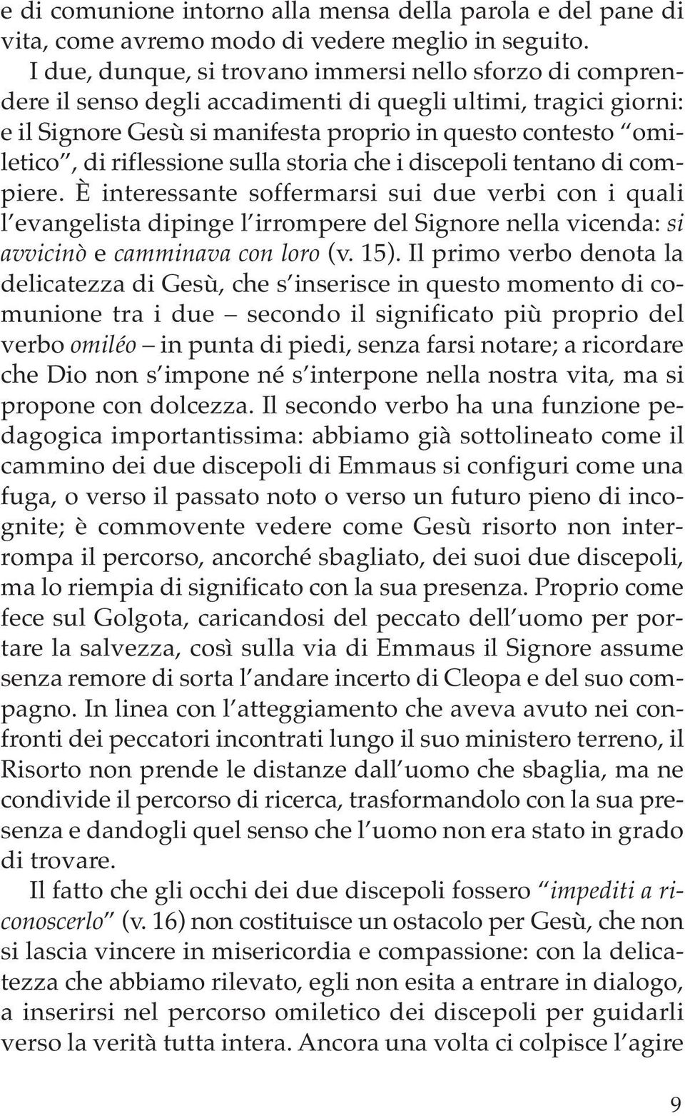 riflessione sulla storia che i discepoli tentano di compiere.