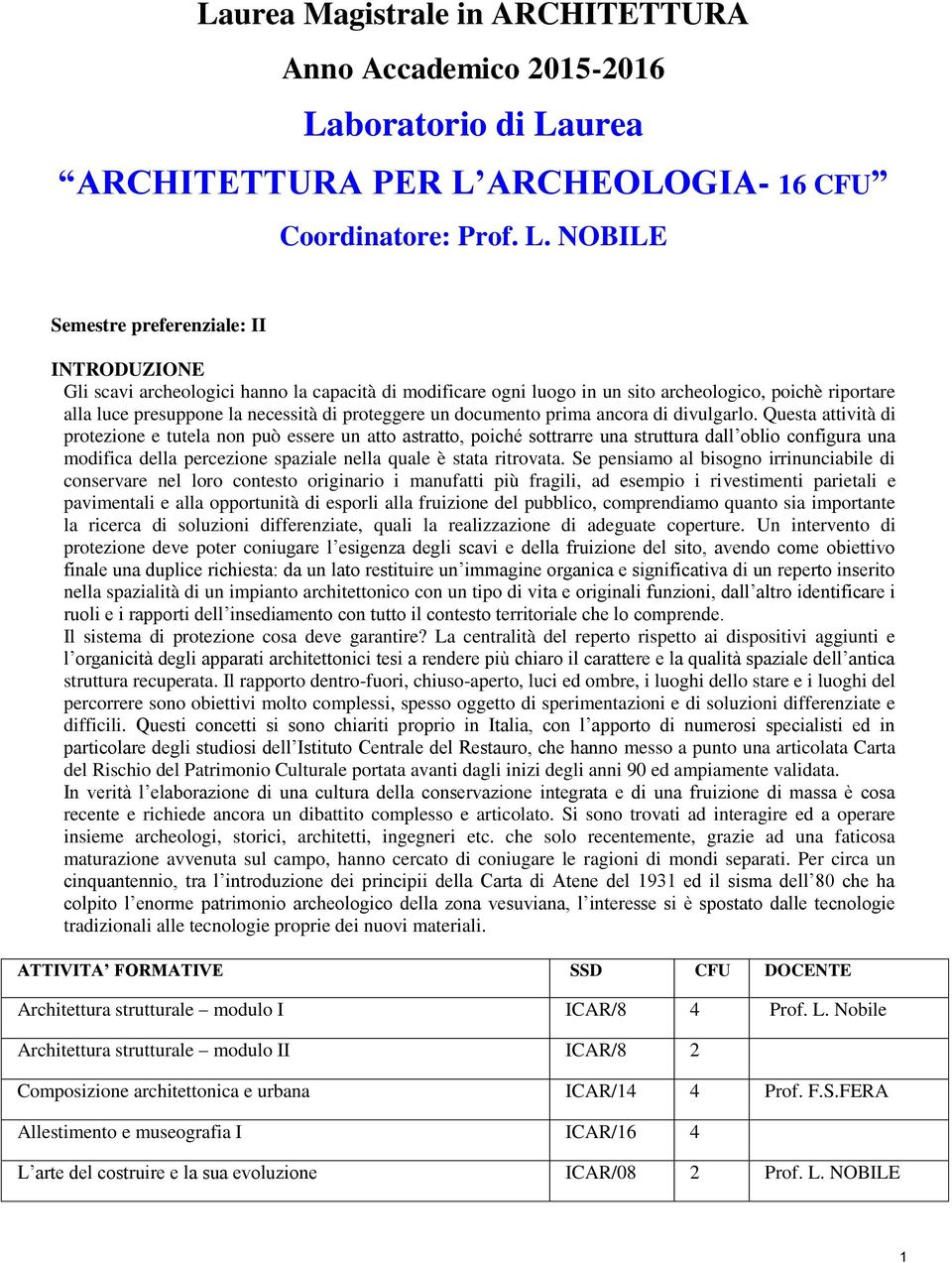 urea ARCHITETTURA PER L 