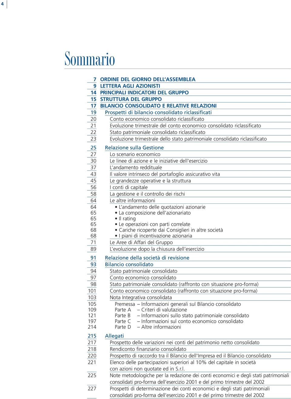 riclassificato Evoluzione trimestrale del conto economico consolidato riclassificato Stato patrimoniale consolidato riclassificato Evoluzione trimestrale dello stato patrimoniale consolidato