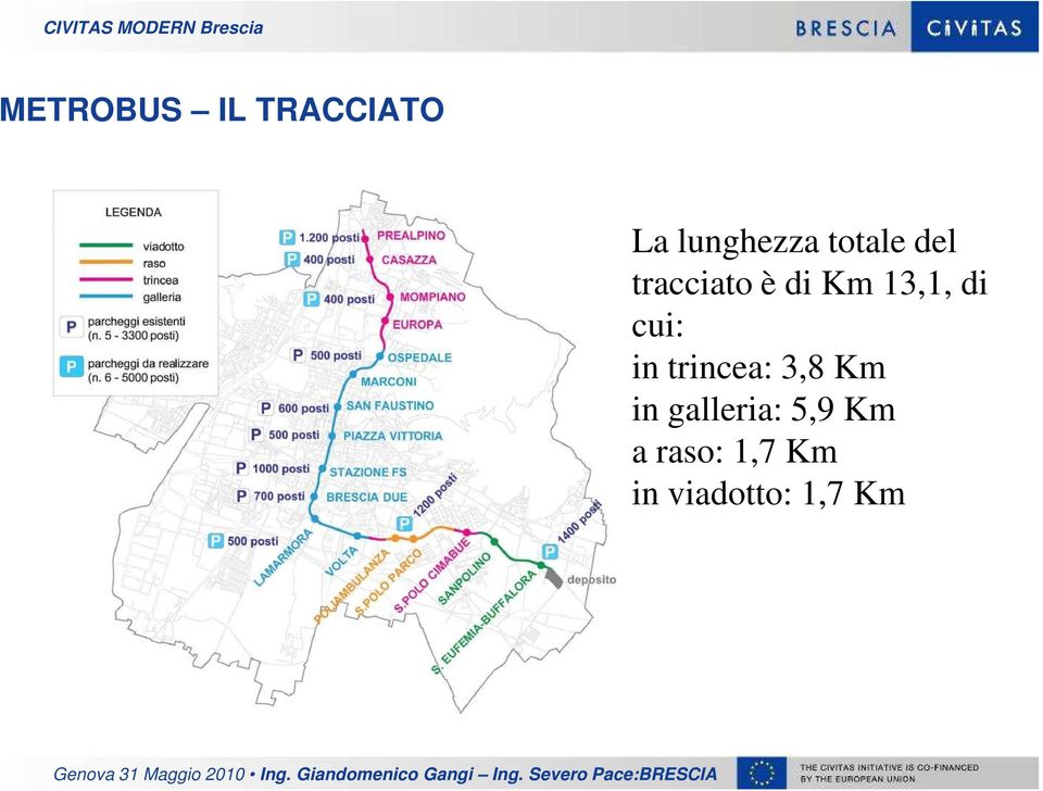 cui: in trincea: 3,8 Km in galleria: