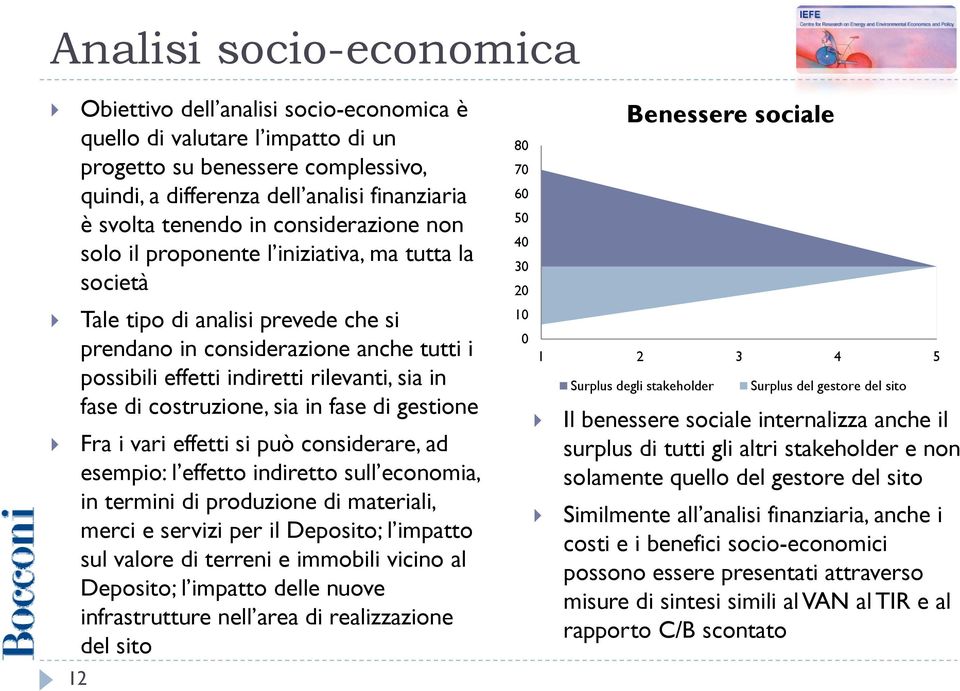 fase di costruzione, sia in fase di gestione Fra i vari effetti si può considerare, ad esempio: l effetto indiretto sull economia, in termini di produzione di materiali, merci e servizi per il