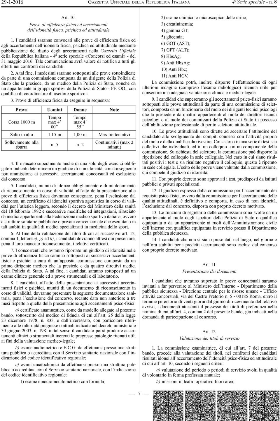 Ufficiale della Repubblica italiana - 4ª serie speciale «Concorsi ed esami» - del 31 maggio 20