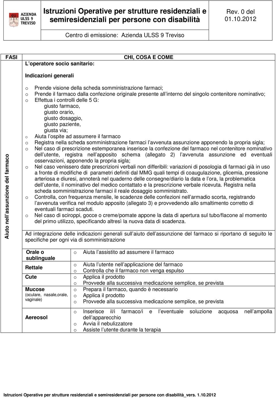 assumere il farmaco o Registra nella scheda somministrazione farmaci l avvenuta assunzione apponendo la propria sigla; o Nel caso di prescrizione estemporanea inserisce la confezione del farmaco nel