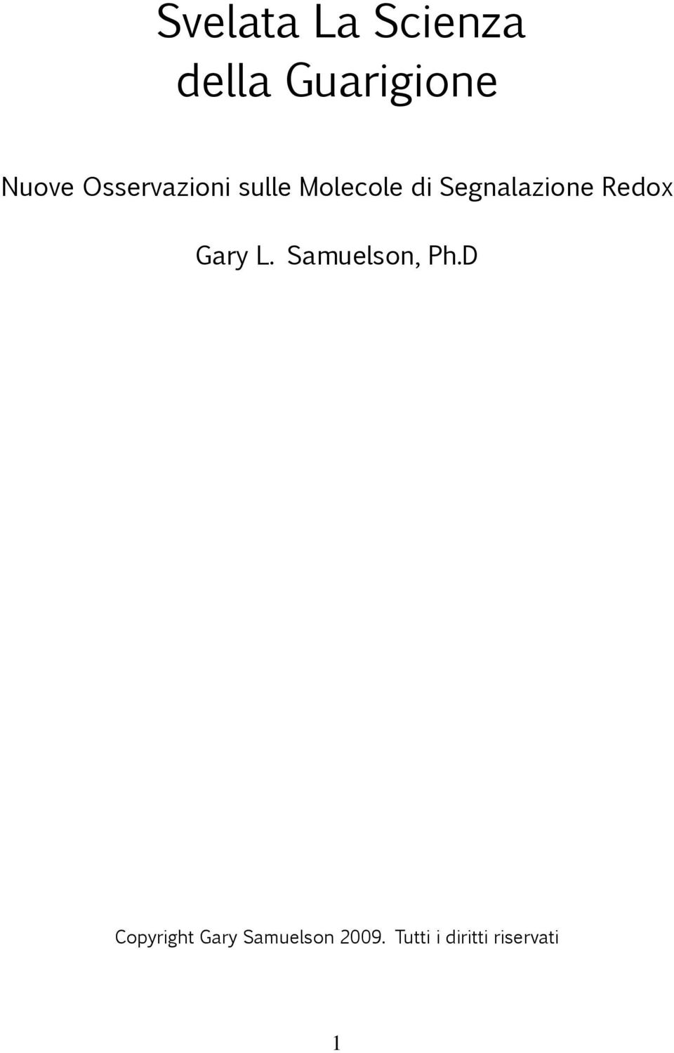 Redox Gary L. Samuelson, Ph.