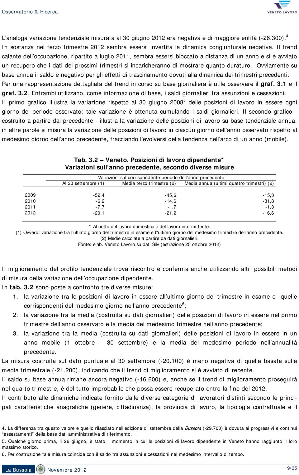 quanto duraturo. Ovviamente su base annua il saldo è negativo per gli effetti di trascinamento dovuti alla dinamica dei trimestri precedenti.