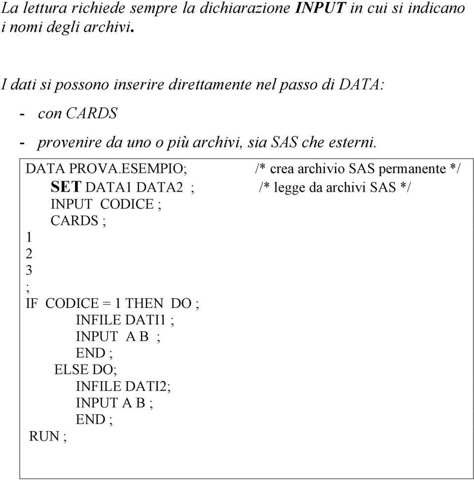 che esterni. DATA PROVA.