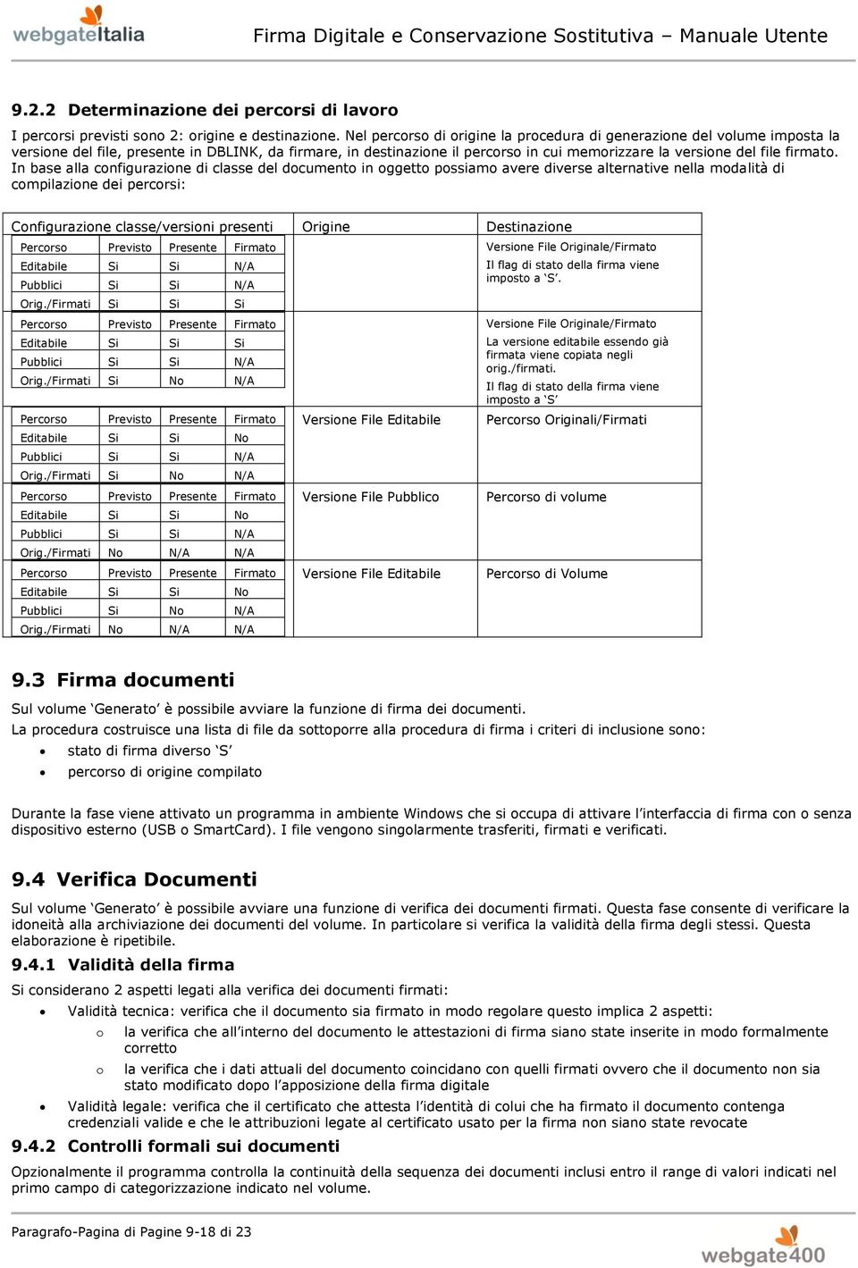 In base alla cnfigurazine di classe del dcument in ggett pssiam avere diverse alternative nella mdalità di cmpilazine dei percrsi: Cnfigurazine classe/versini presenti Origine Destinazine Percrs