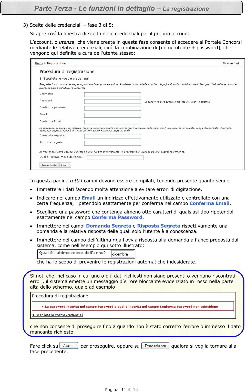 definite a cura dell utente stesso: In questa pagina tutti i campi devono essere compilati, tenendo presente quanto segue. Immettere i dati facendo molta attenzione a evitare errori di digitazione.