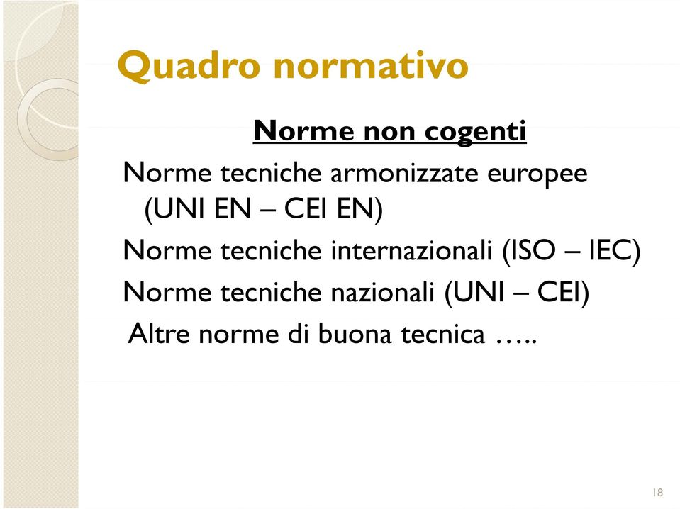 Norme tecniche internazionali (ISO IEC) Norme