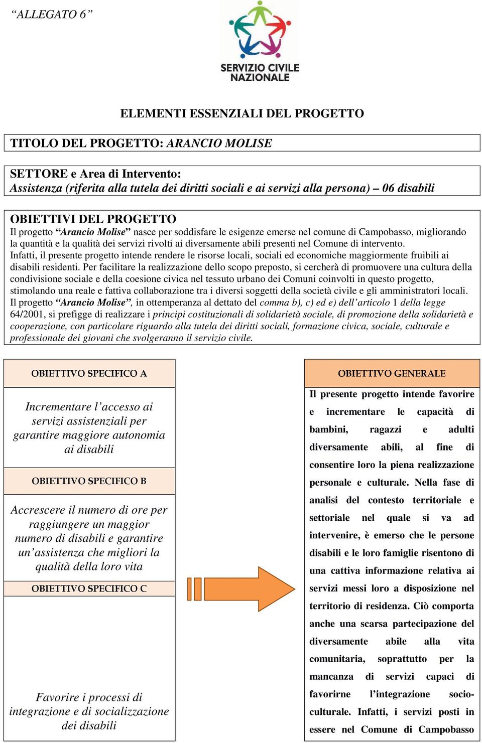 abili presenti nel Comune di intervento. Infatti, il presente progetto intende rendere le risorse locali, sociali ed economiche maggiormente fruibili ai disabili residenti.