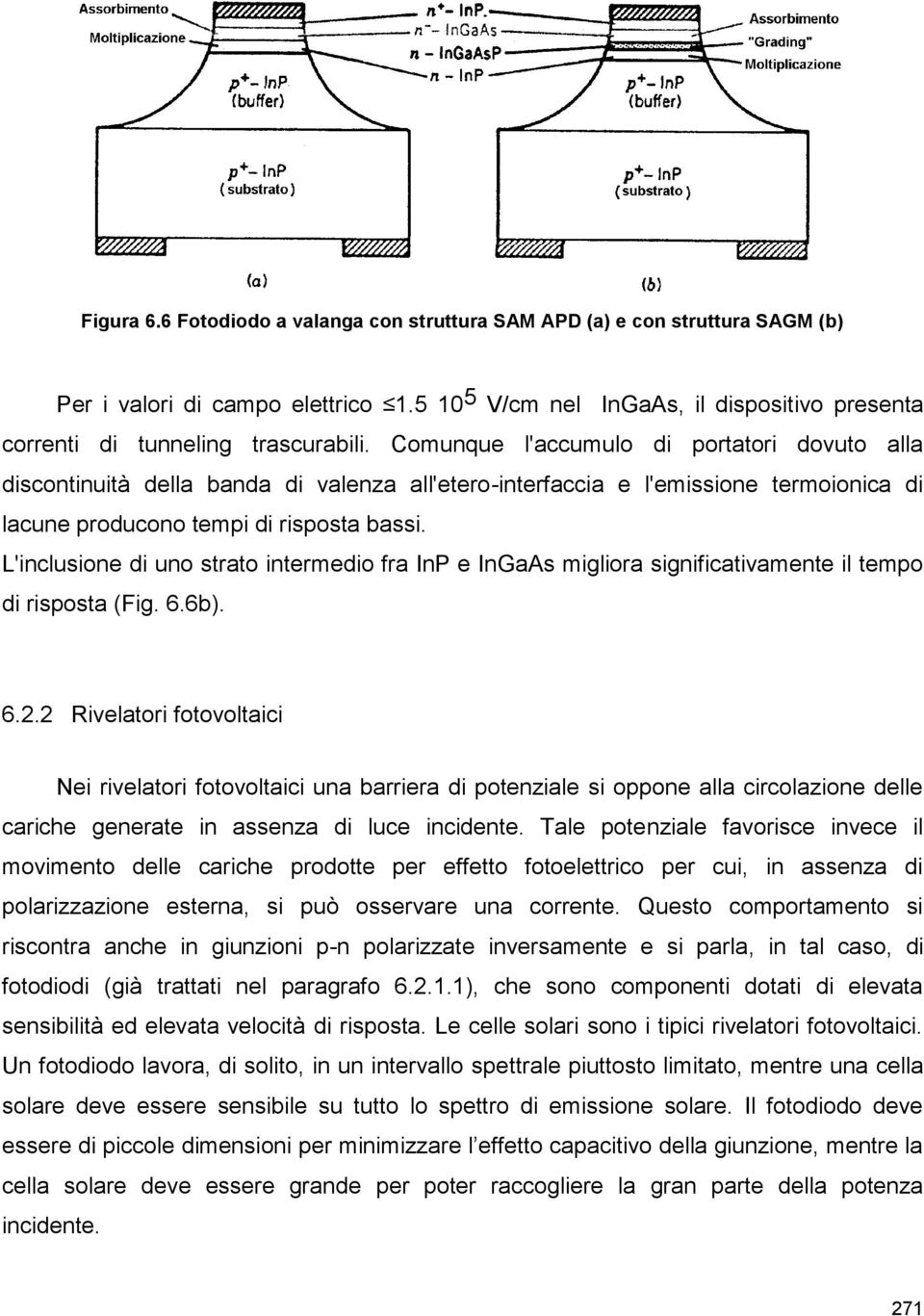 L'inclusione di uno strato intermedio fra InP e InGaAs migliora significativamente il tempo di risposta (Fig. 6.6b). 6.2.