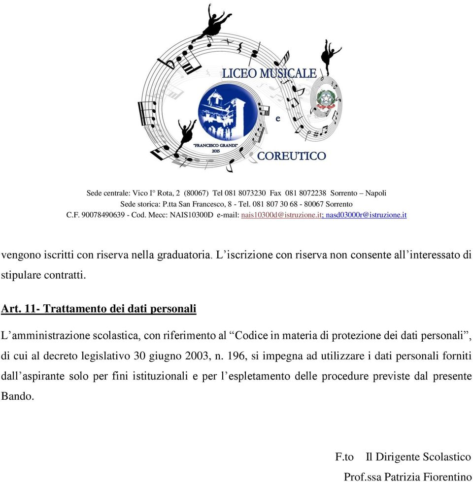 personali, di cui al decreto legislativo 30 giugno 2003, n.