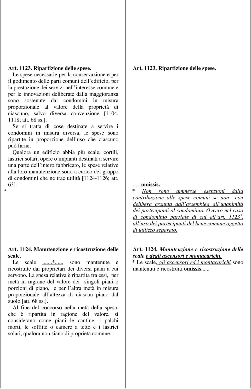 sono sostenute dai condomini in misura proporzionale al valore della proprietà di ciascuno, salvo diversa convenzione [1104, 1118; att. 68 ss.].