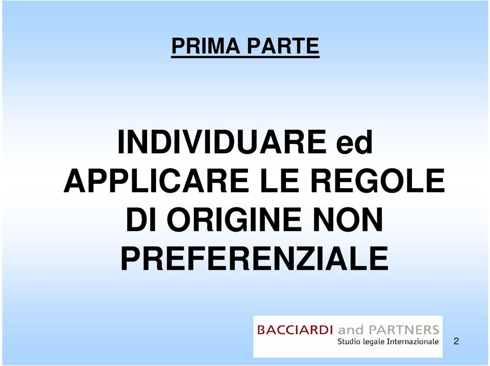 APPLICARE LE REGOLE