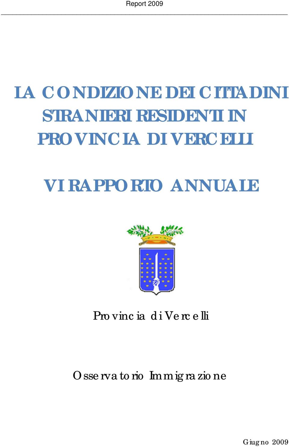 VERCELLI VI RAPPORTO ANNUALE Provincia