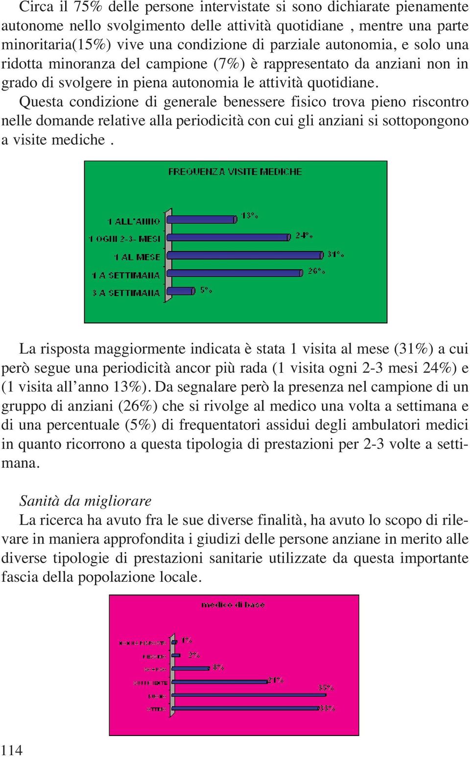 Questa condizione di generale benessere fisico trova pieno riscontro nelle domande relative alla periodicità con cui gli anziani si sottopongono a visite mediche.