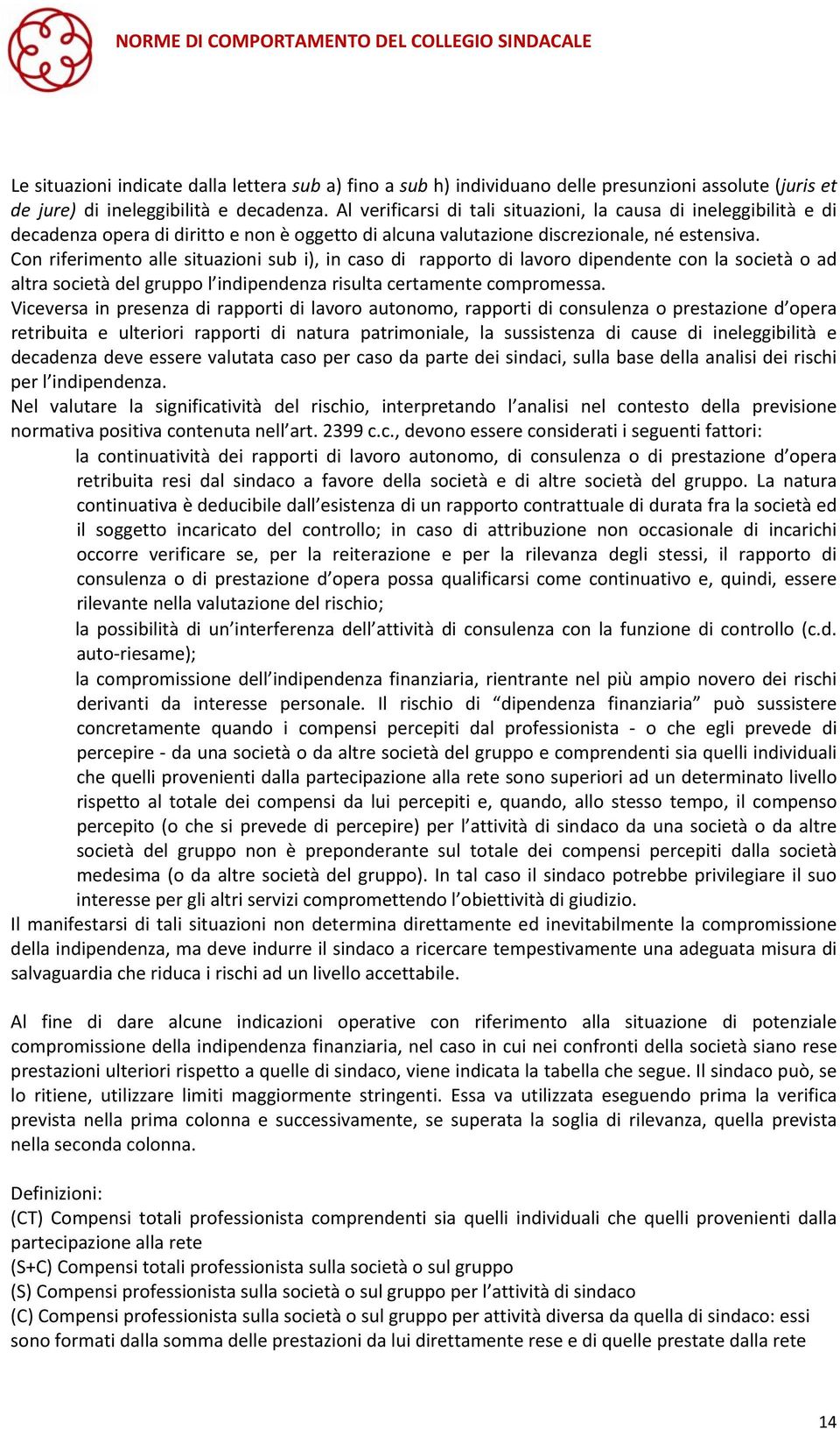 Con riferimento alle situazioni sub i), in caso di rapporto di lavoro dipendente con la società o ad altra società del gruppo l indipendenza risulta certamente compromessa.