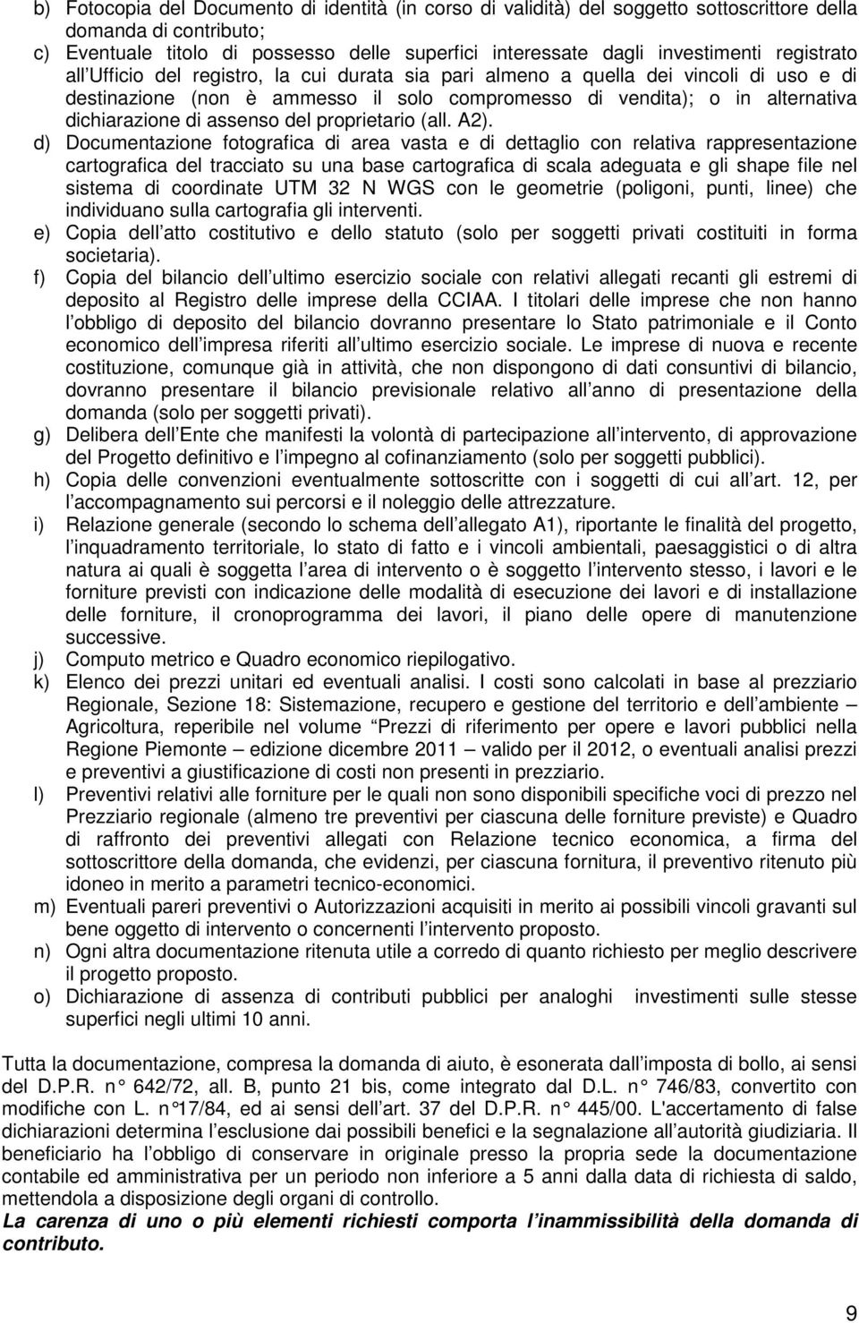 assenso del proprietario (all. A2).