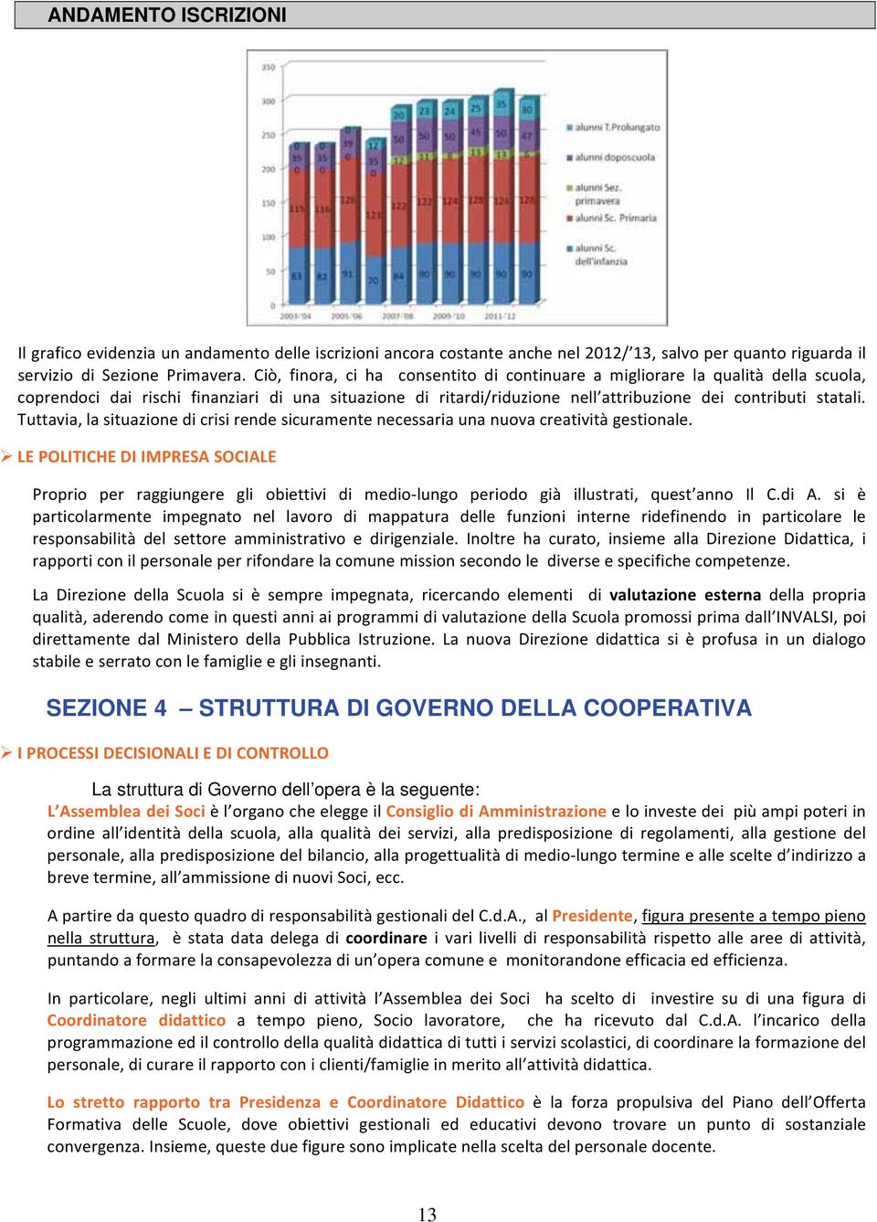 COOPERATIVA La struttura di