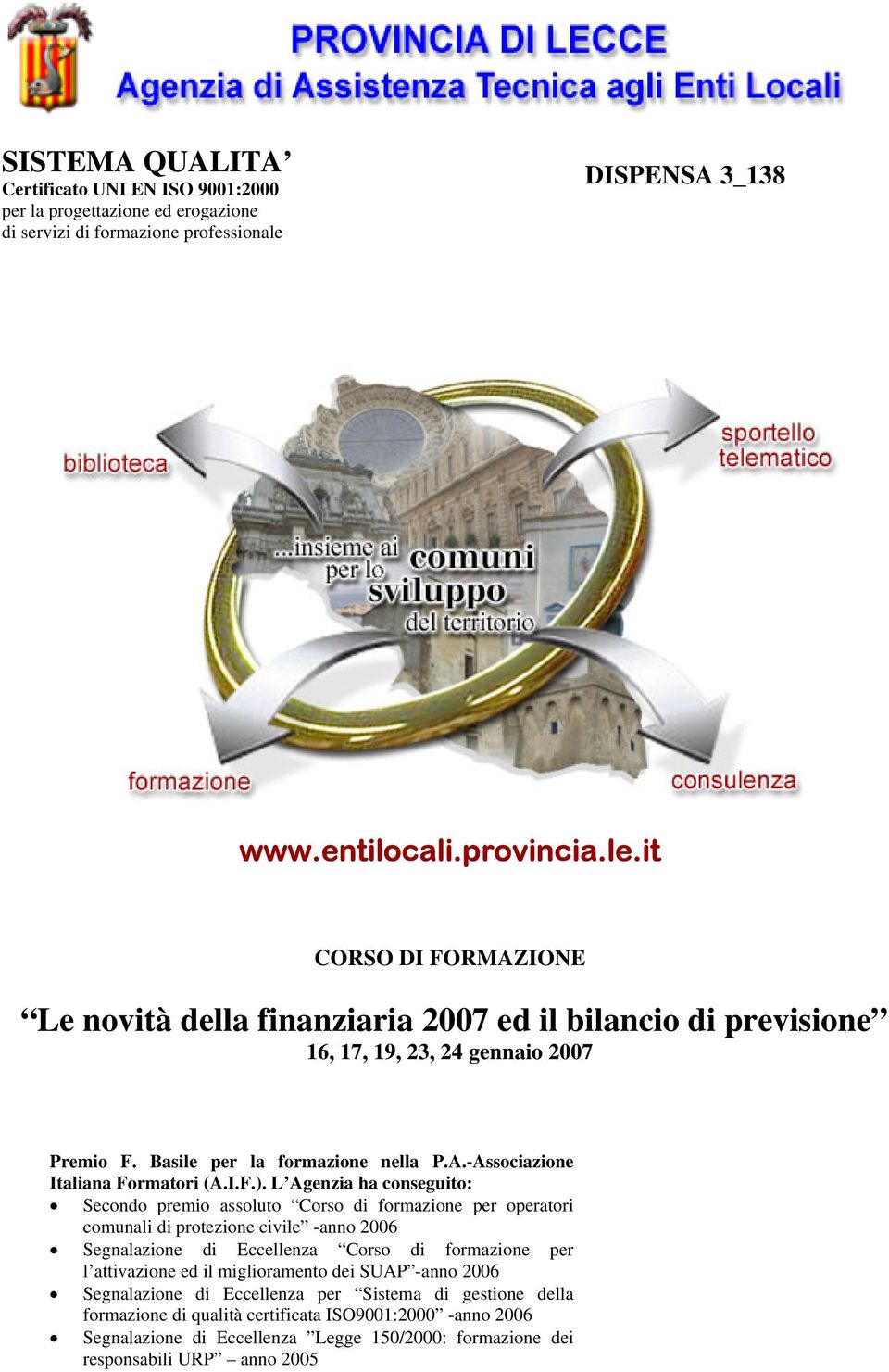 Basile per la formazione nella P.A.-Associazione Italiana Formatori (A.I.F.).
