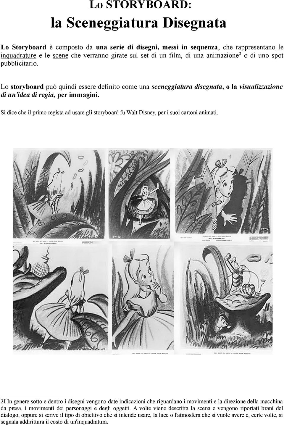 Si dice che il primo regista ad usare gli storyboard fu Walt Disney, per i suoi cartoni animati.