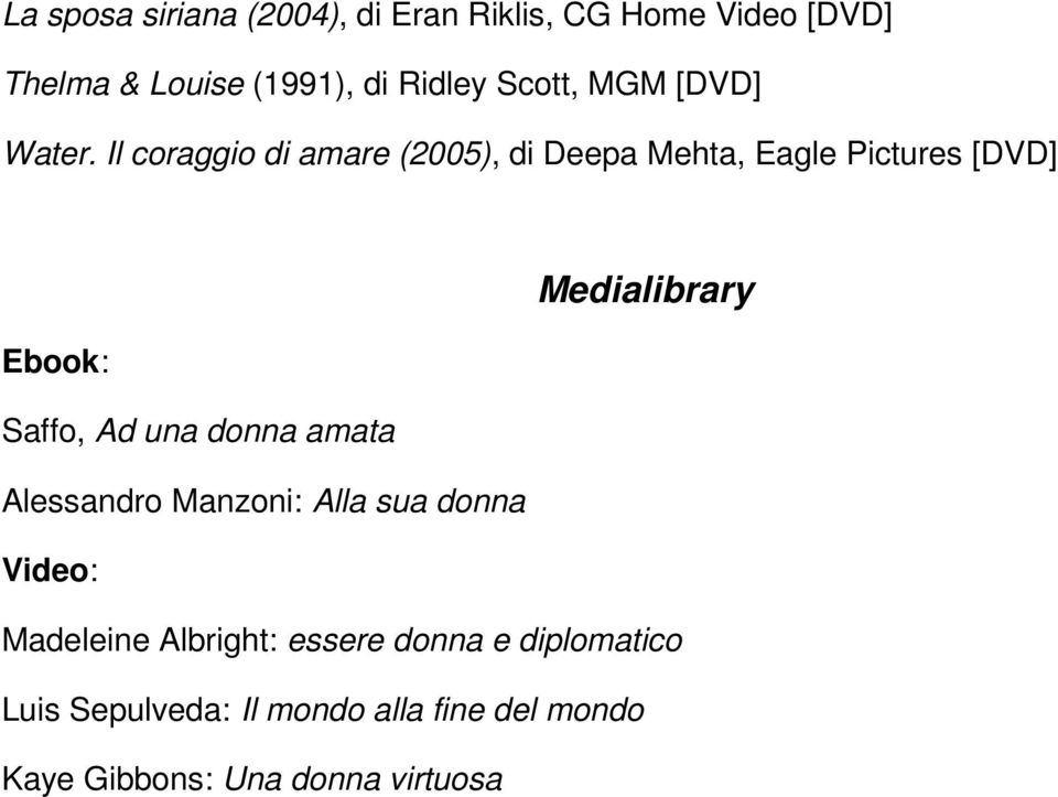 Il coraggio di amare (2005), di Deepa Mehta, Eagle Pictures [DVD] Medialibrary Ebook: Saffo, Ad una