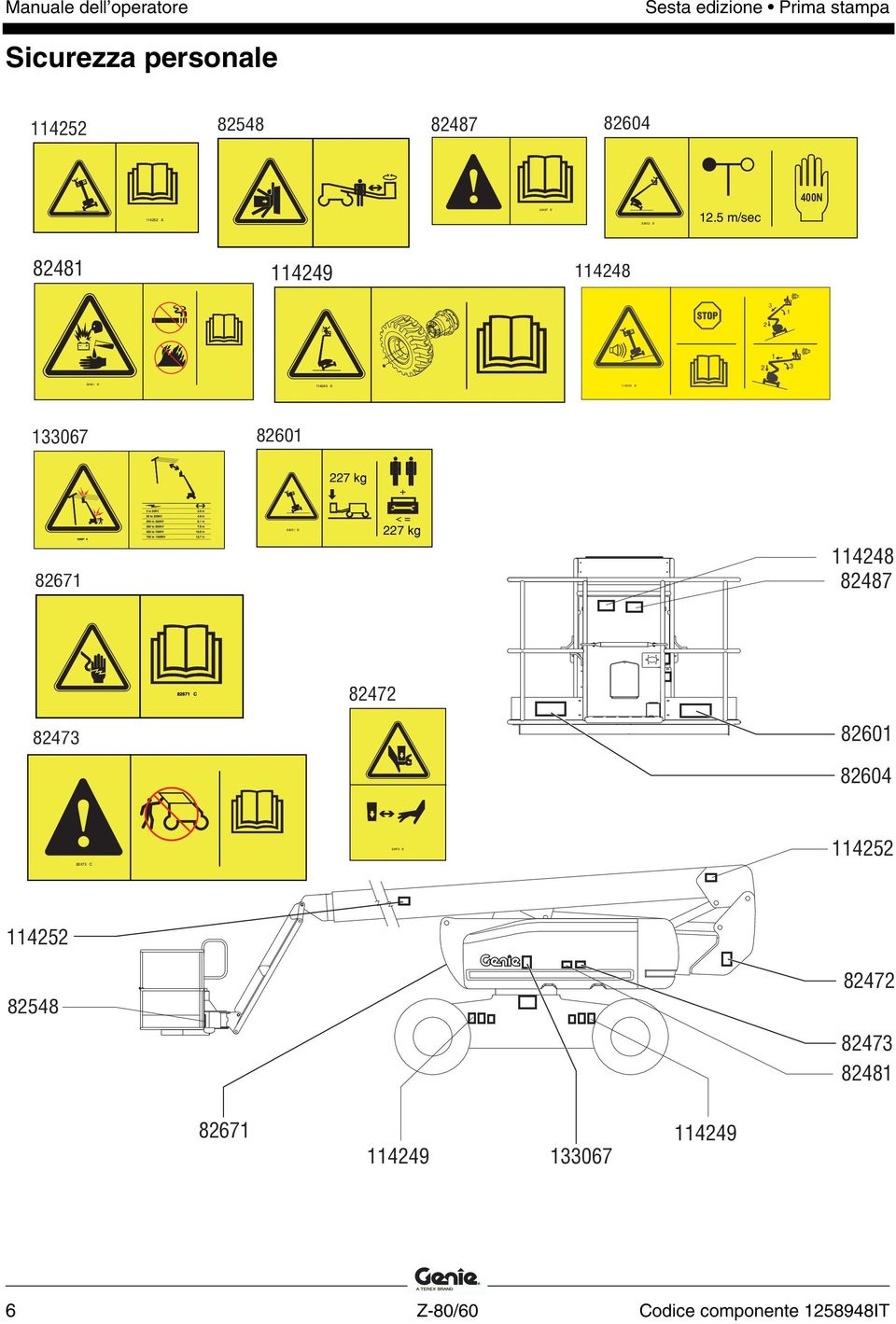 5 m/sec 82481 114249 114248 3 114249 A 133067 82601 227 kg + < = 227 kg 82671