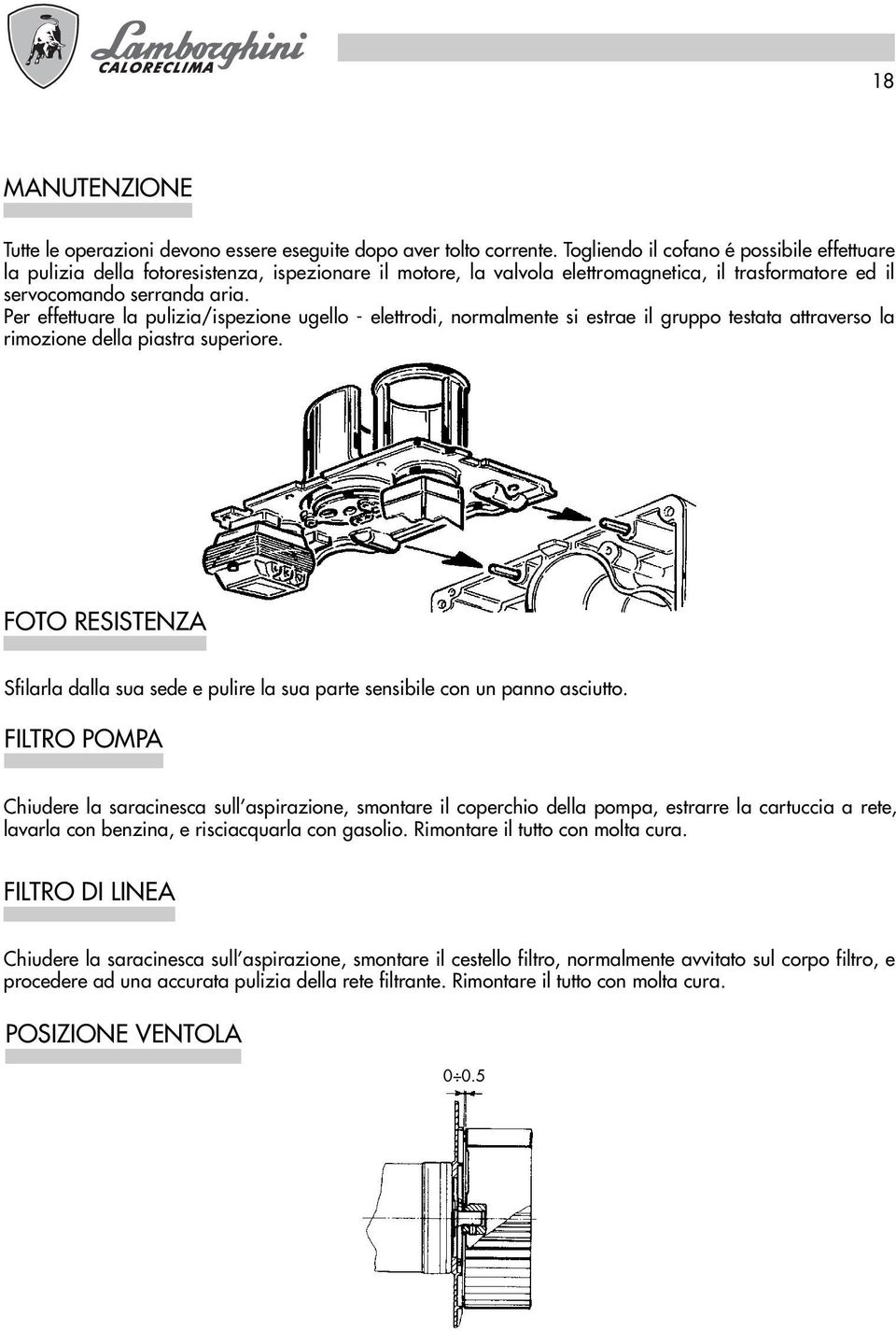 Per effettuare la pulizia/ispezione ugello - elettrodi, normalmente si estrae il gruppo testata attraverso la rimozione della piastra superiore.