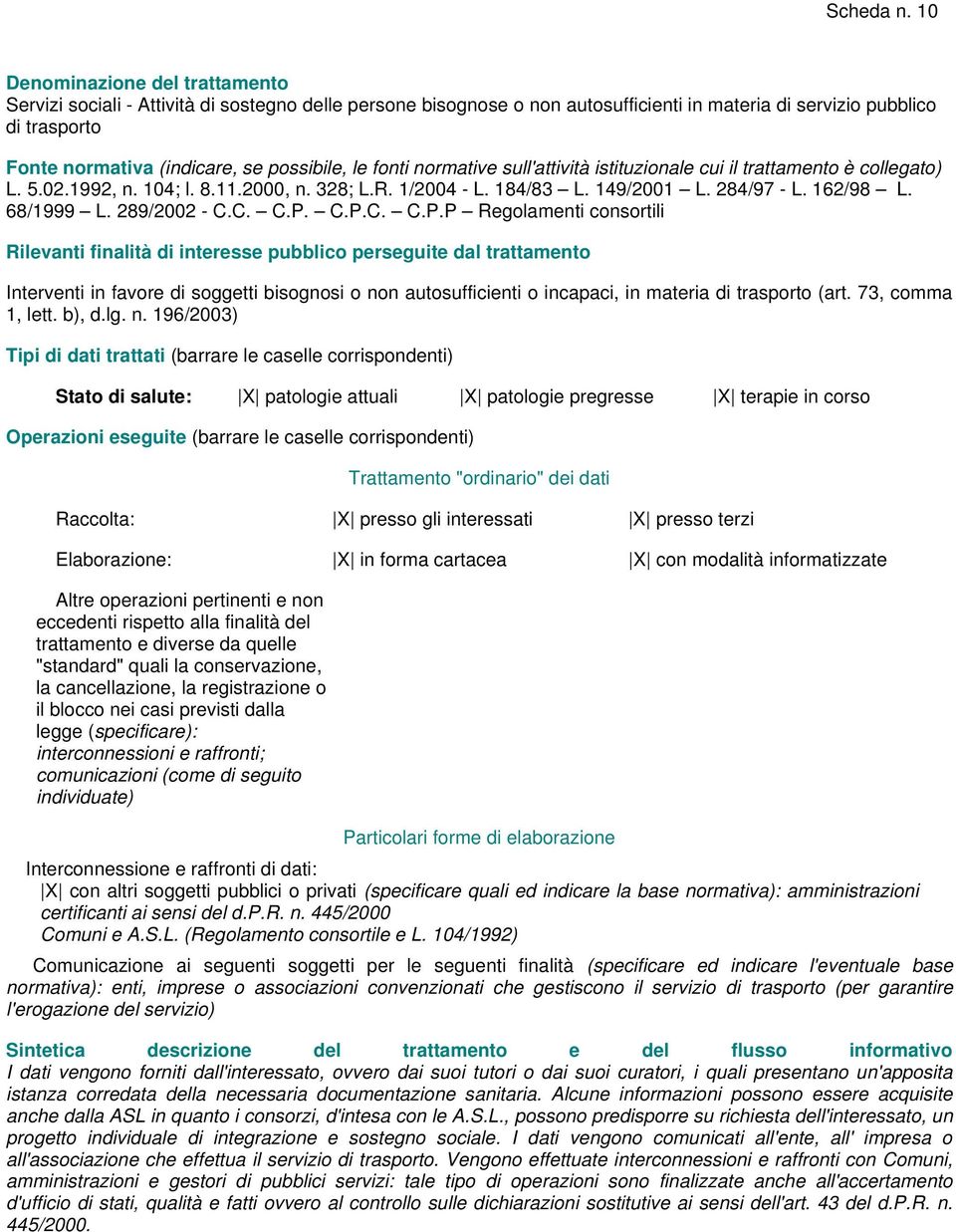 C.P.C. C.P.P Regolamenti consortili Interventi in favore di soggetti bisognosi o no