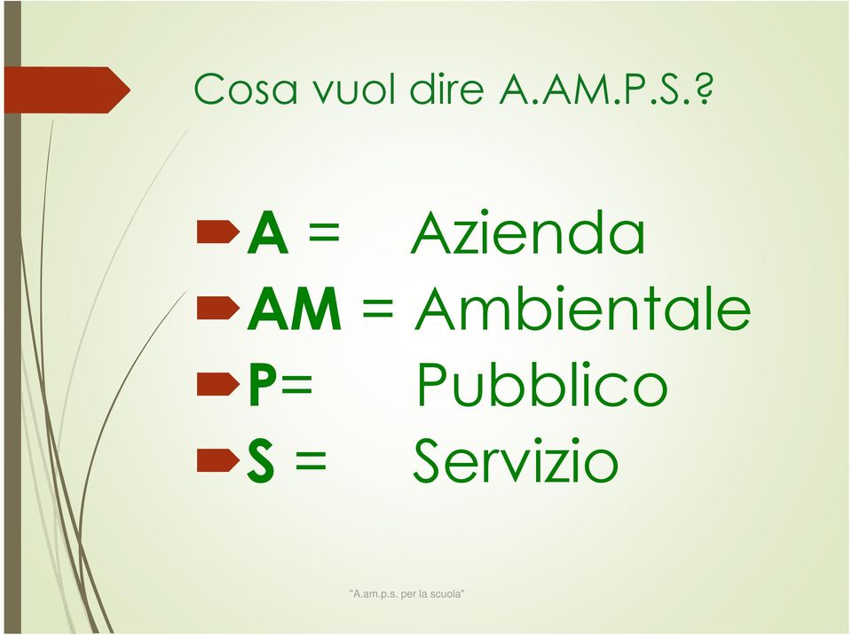 AM = Ambientale P=