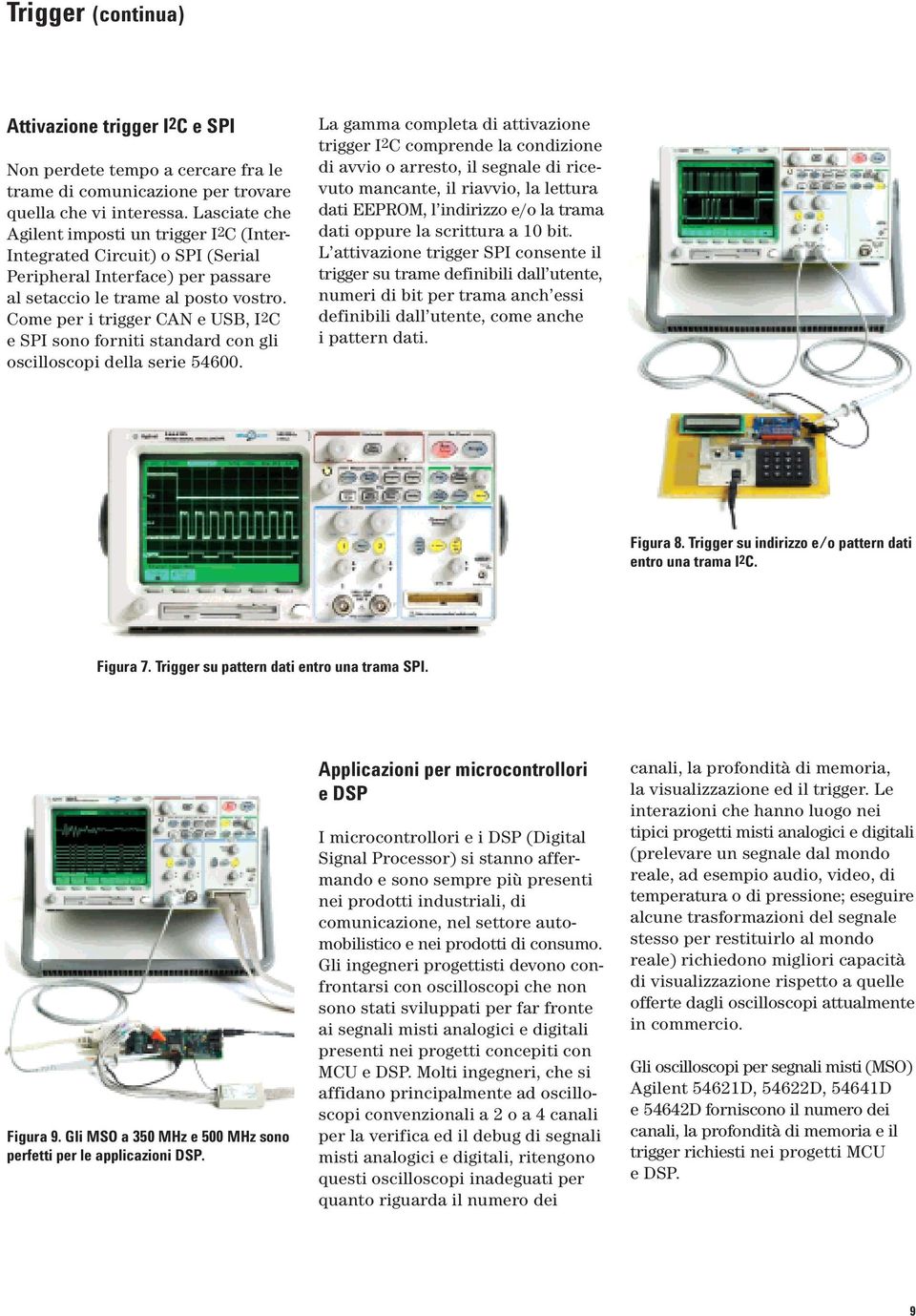 Come per i trigger CAN e USB, I2C e SPI sono forniti standard con gli oscilloscopi della serie 54600.