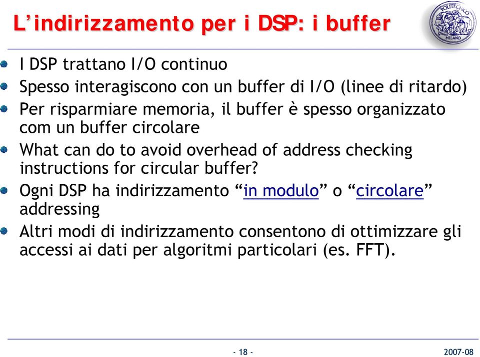 overhead of address checking instructions for circular buffer?