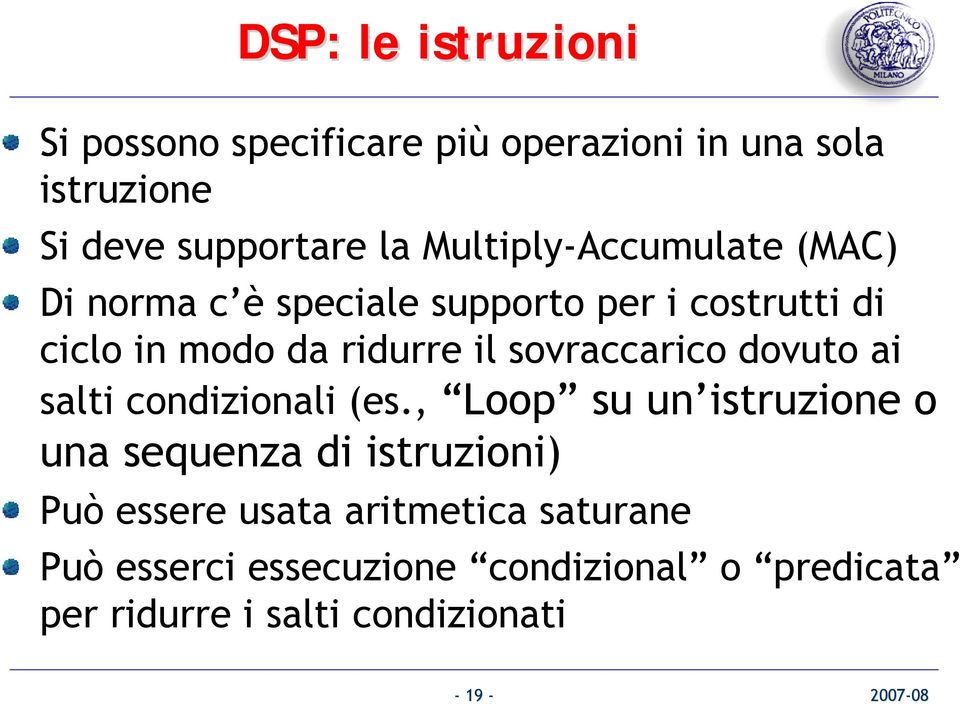 sovraccarico dovuto ai salti condizionali (es.