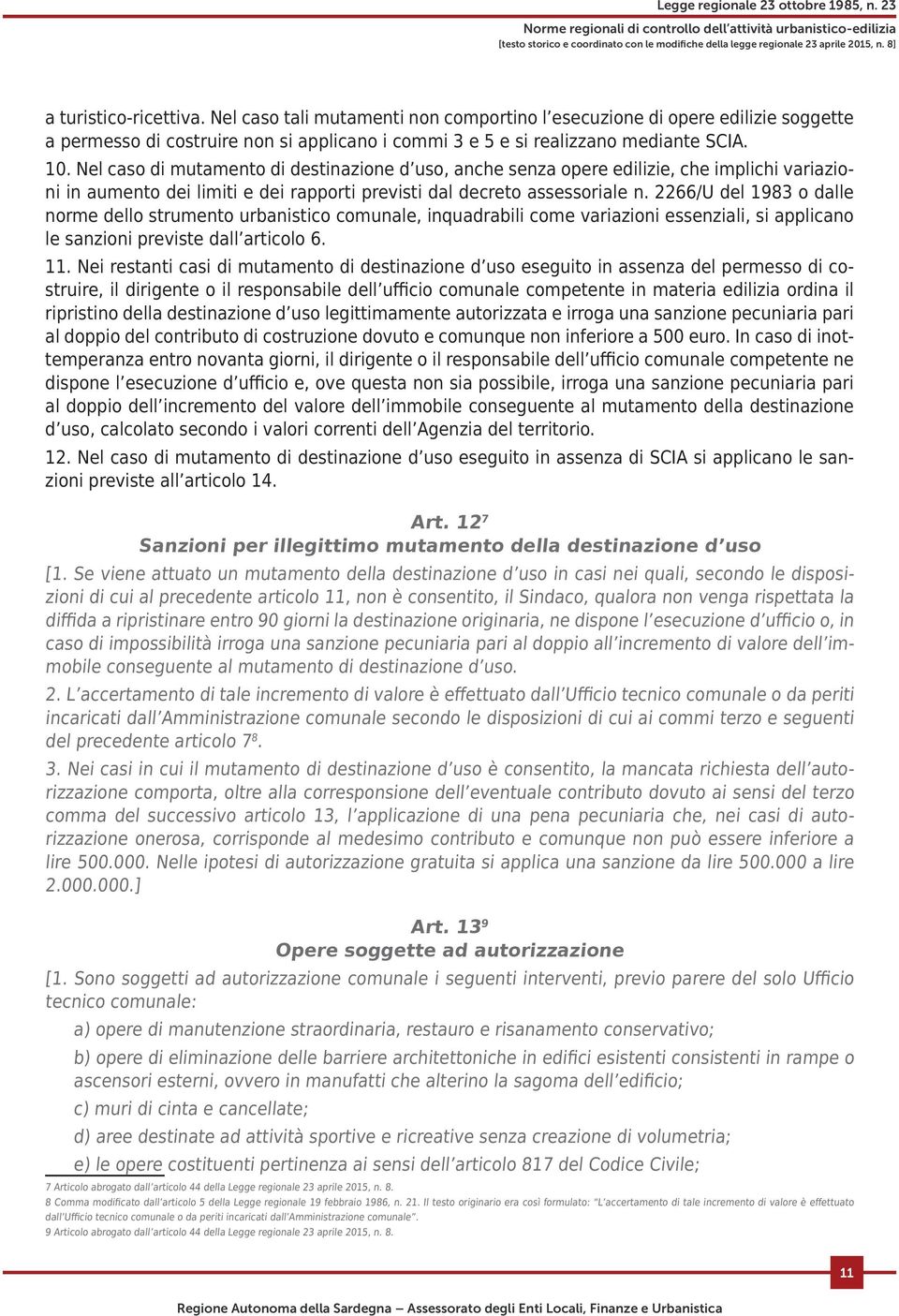 2266/U del 1983 o dalle norme dello strumento urbanistico comunale, inquadrabili come variazioni essenziali, si applicano le sanzioni previste dall articolo 6. 11.