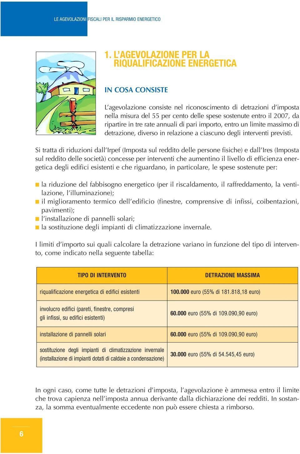 Si tratta di riduzioni dall Irpef (Imposta sul reddito delle persone fisiche) e dall Ires (Imposta sul reddito delle società) concesse per interventi che aumentino il livello di efficienza energetica