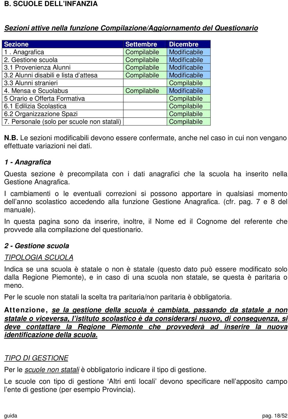 Mensa e Scuolabus Compilabile Modificabile 5 Orario e Offerta Formativa Compilabile 6.1 Edilizia Scolastica Compilabile 6.2 Organizzazione Spazi Compilabile 7.