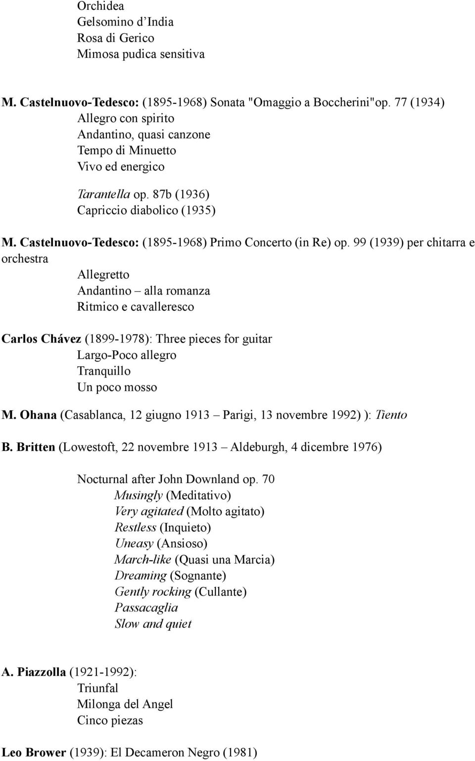 Castelnuovo-Tedesco: (1895-1968) Primo Concerto (in Re) op.