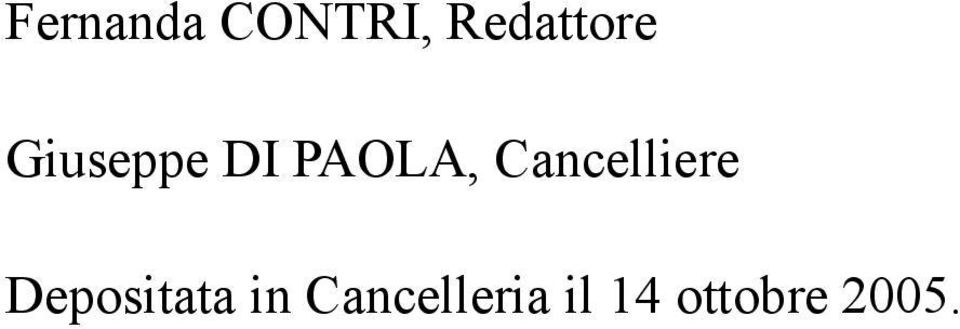 PAOLA, Cancelliere