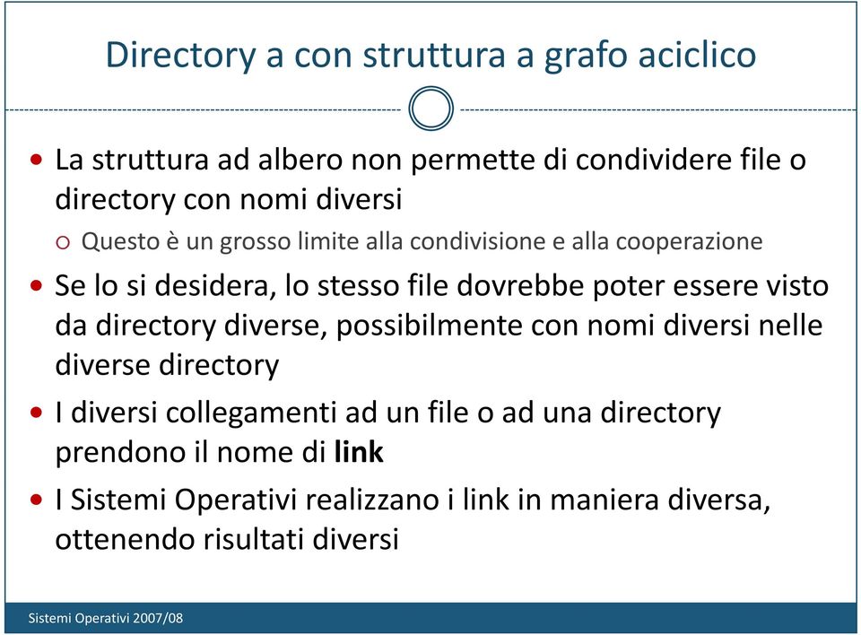 essere visto da directory diverse, possibilmente con nomi diversi i nelle diverse directory I diversi collegamenti ad un fl