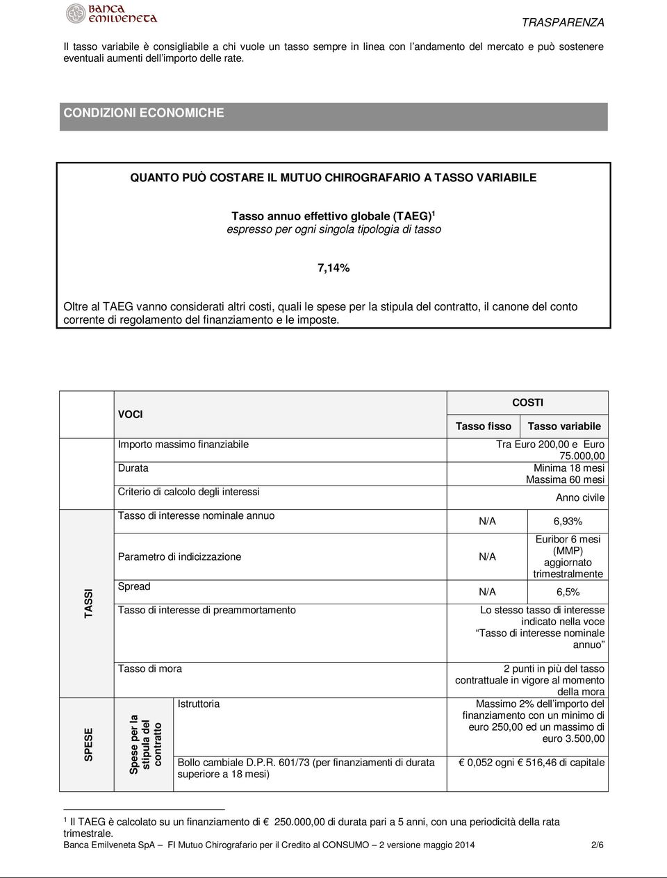 TAEG vanno considerati altri costi, quali le spese per la stipula del contratto, il canone del conto corrente di regolamento del finanziamento e le imposte.