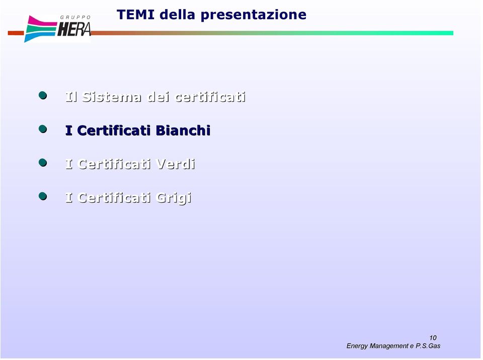 Certificati Bianchi I