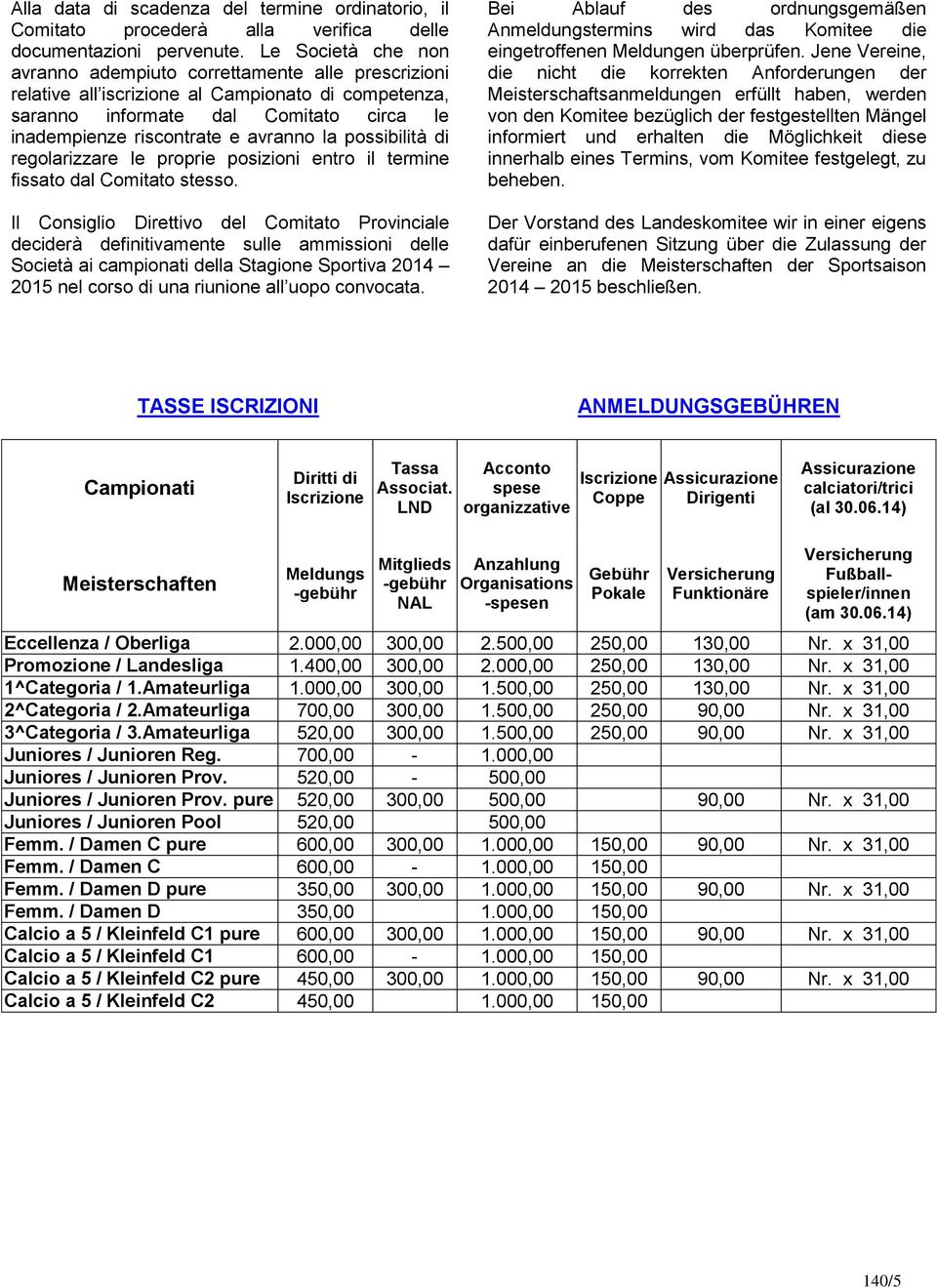 possibilità di regolarizzare le proprie posizioni entro il termine fissato dal Comitato stesso.