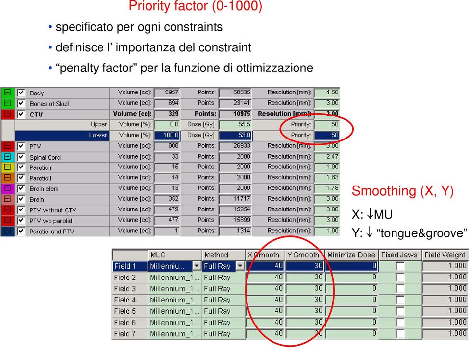 constraint penalty factor per la funzione di