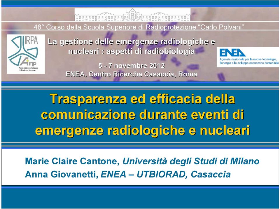 Casaccia, Roma Trasparenza ed efficacia della comunicazione durante eventi di emergenze