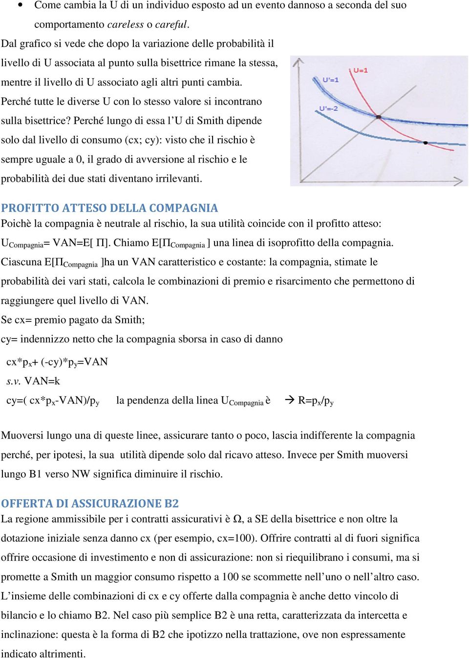 Perché tutte le diverse U con lo stesso valore si incontrano sulla bisettrice?