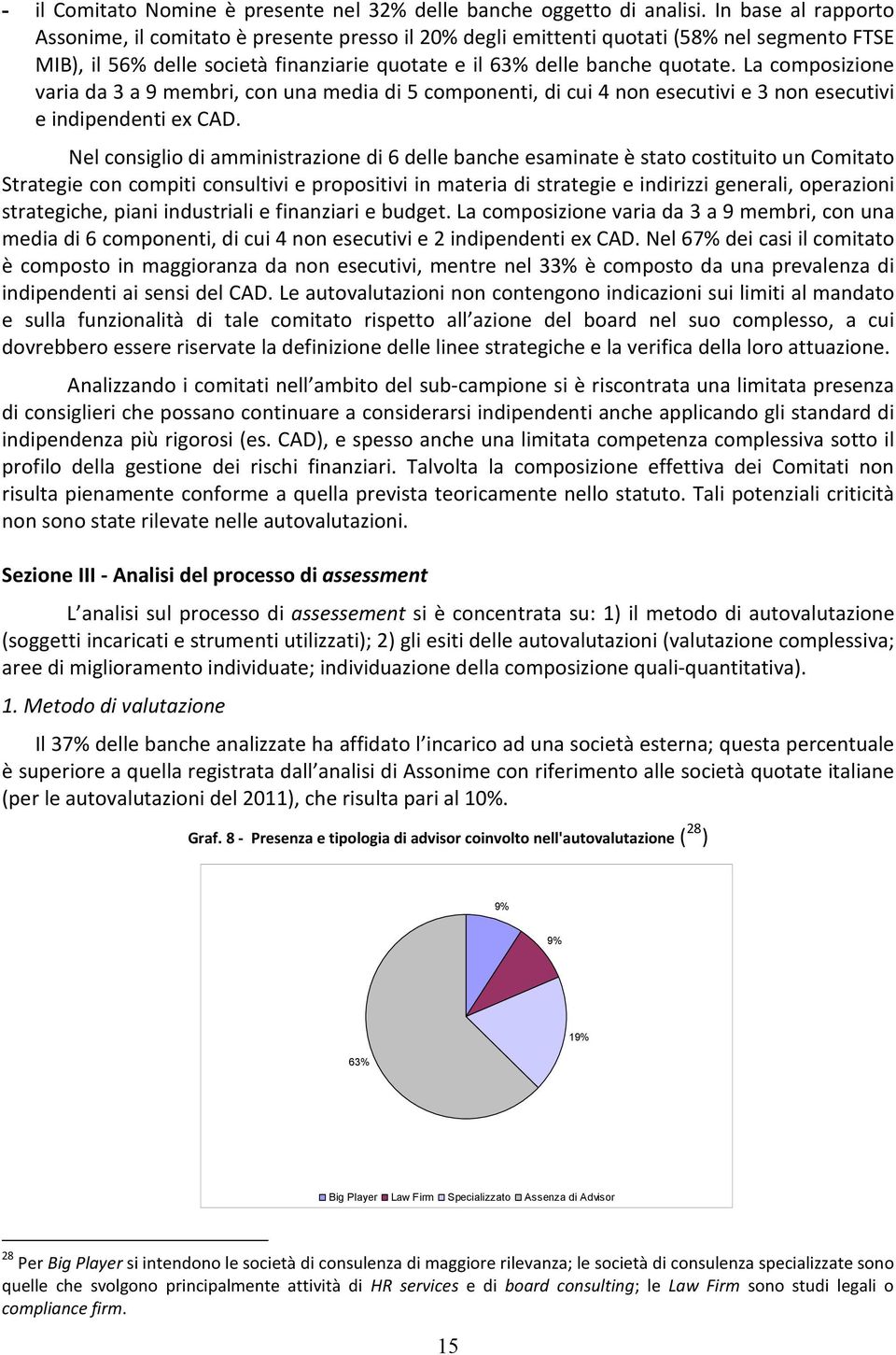 La composizione varia da 3 a 9 membri, con una media di 5 componenti, di cui 4 non esecutivi e 3 non esecutivi e indipendenti ex CAD.