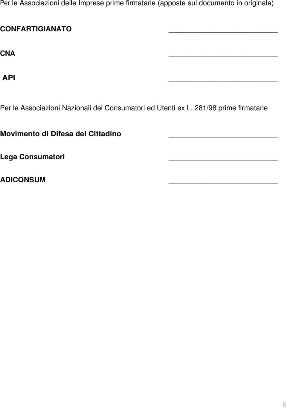 Associazioni Nazionali dei Consumatori ed Utenti ex L.