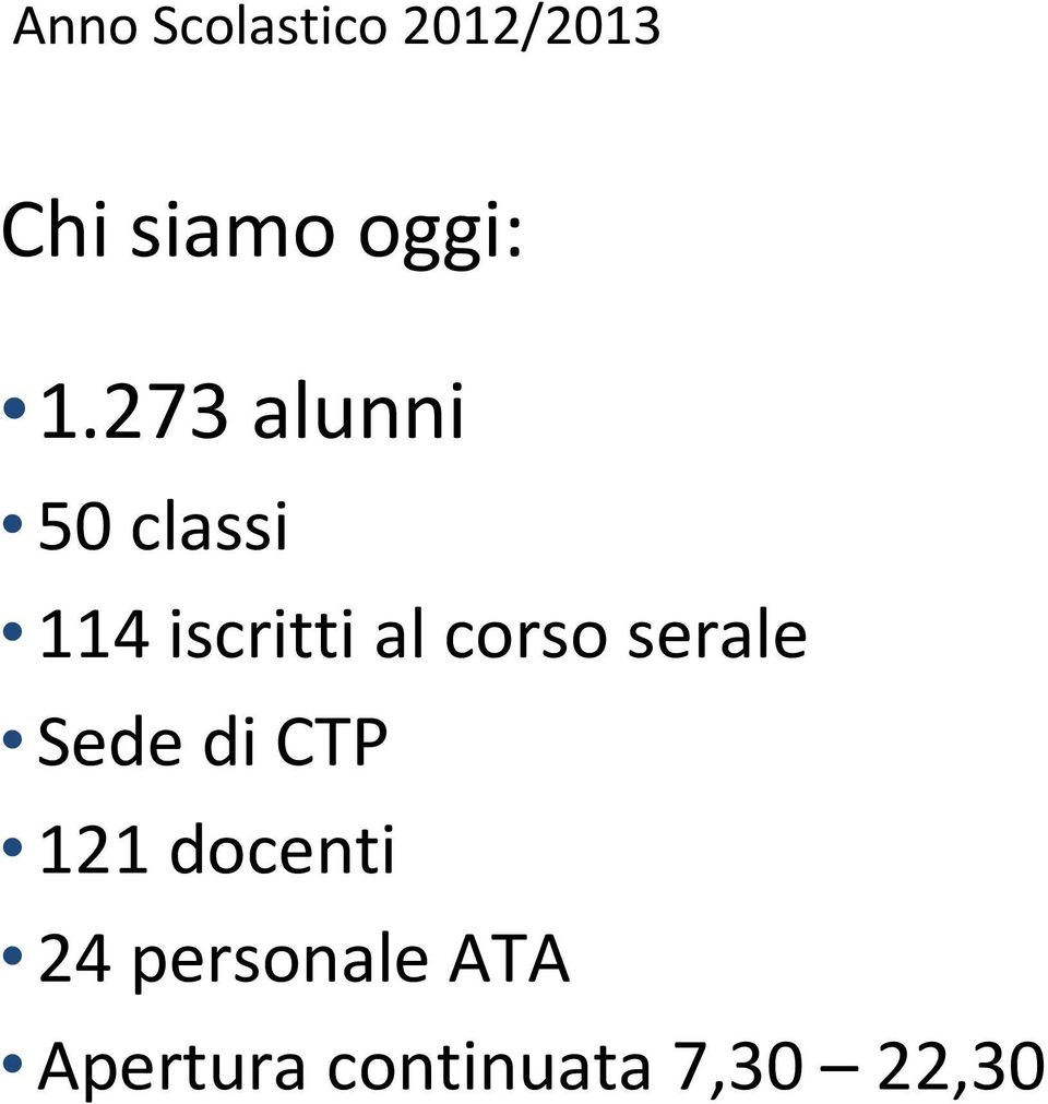 corso serale Sede di CTP 121 docenti 24